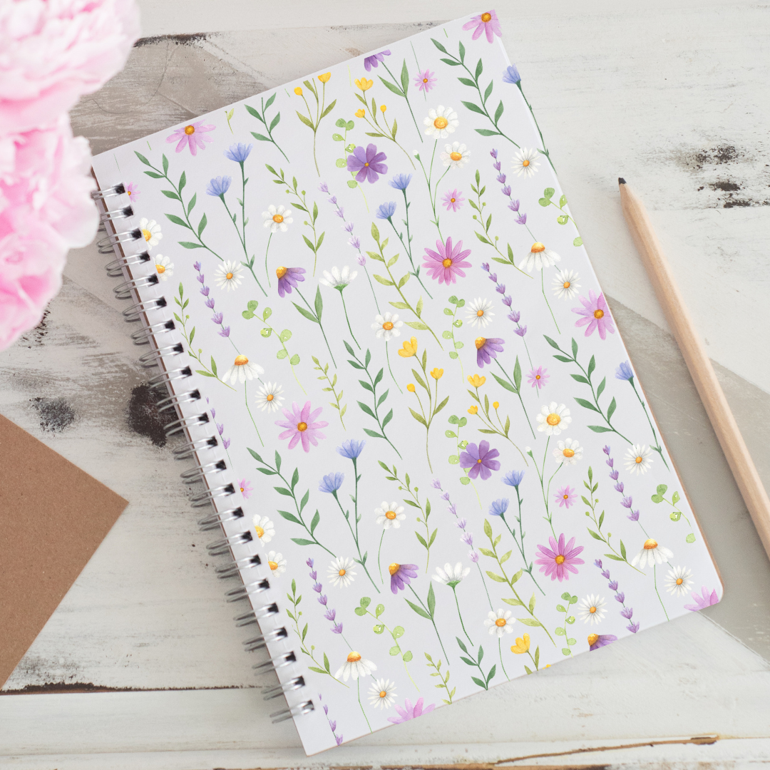 personalised floral notebook