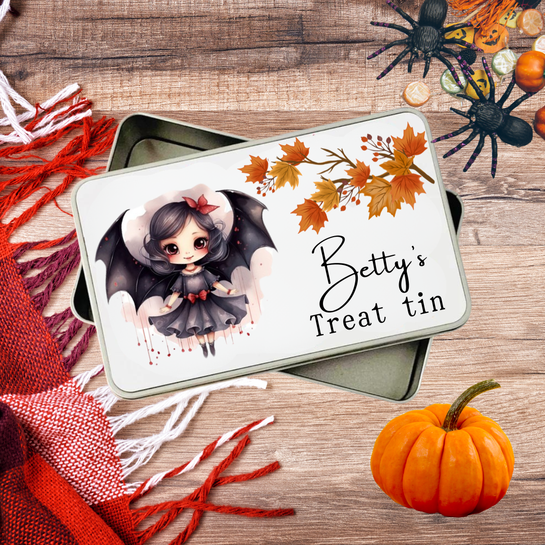 childrens halloween snack tin